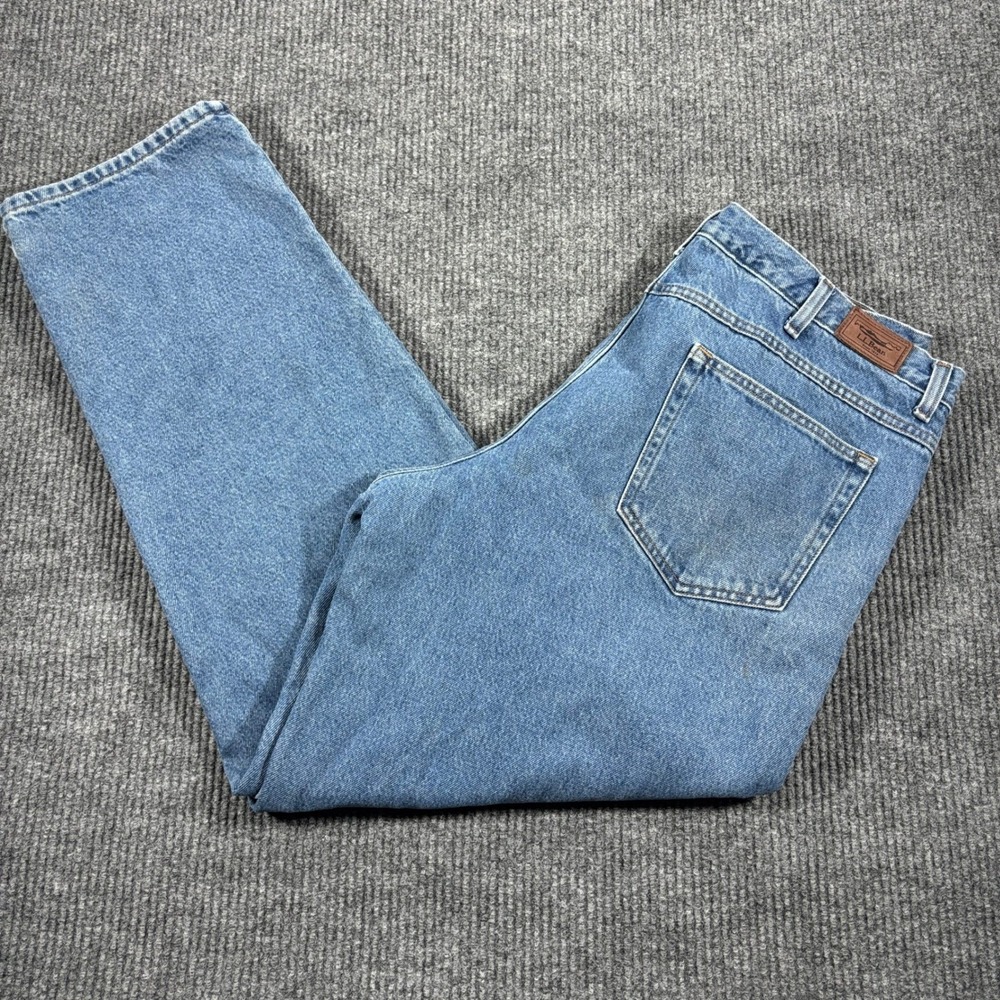 L.L. Bean Flannel Lined Jeans‎ Mens 40x34 Blue Relaxed Fit Work Denim 139426